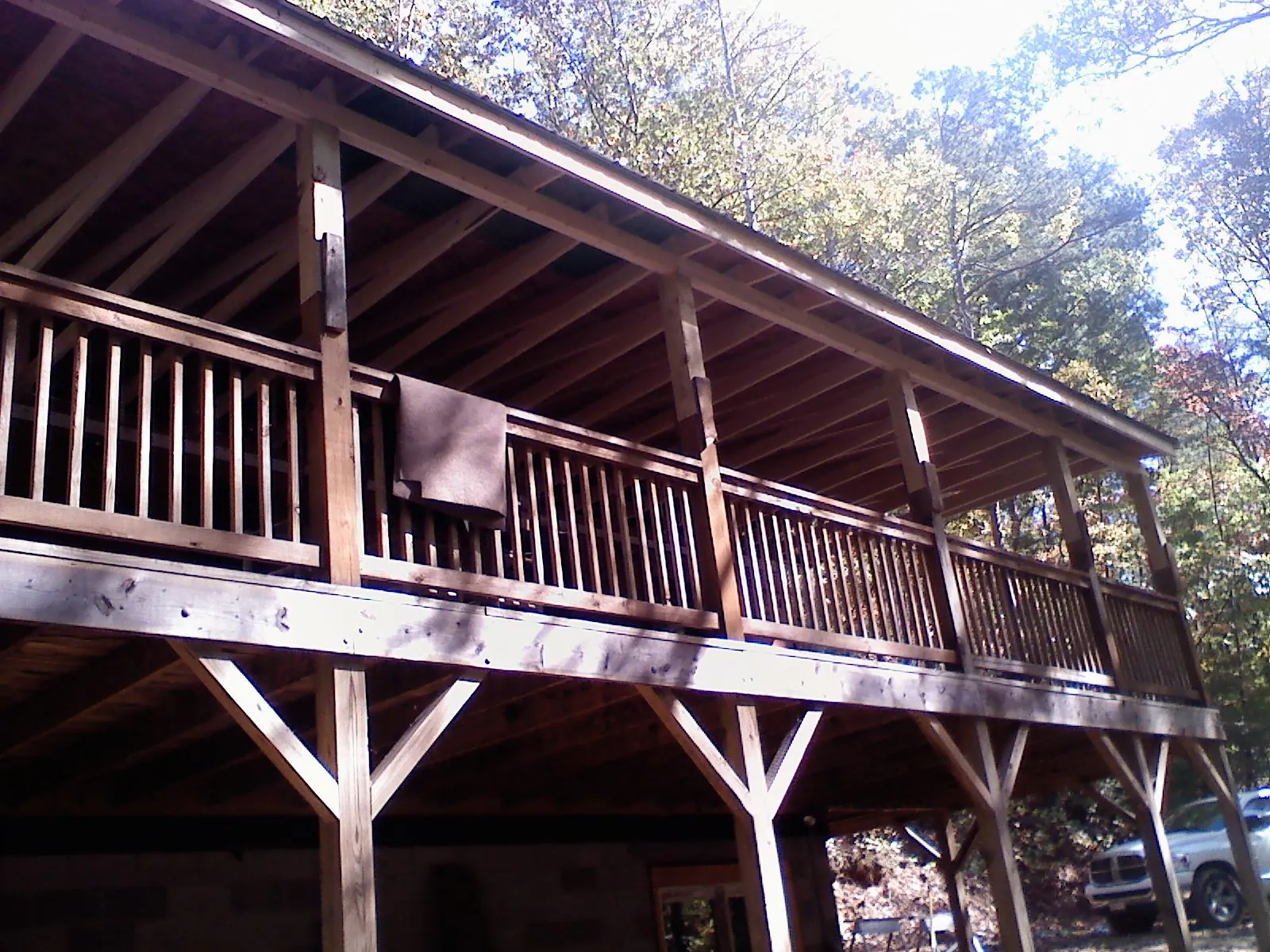 Timber framing under a new elevated porch and deck — Roof Leak Repair in New Orleans by Roofing Brothers